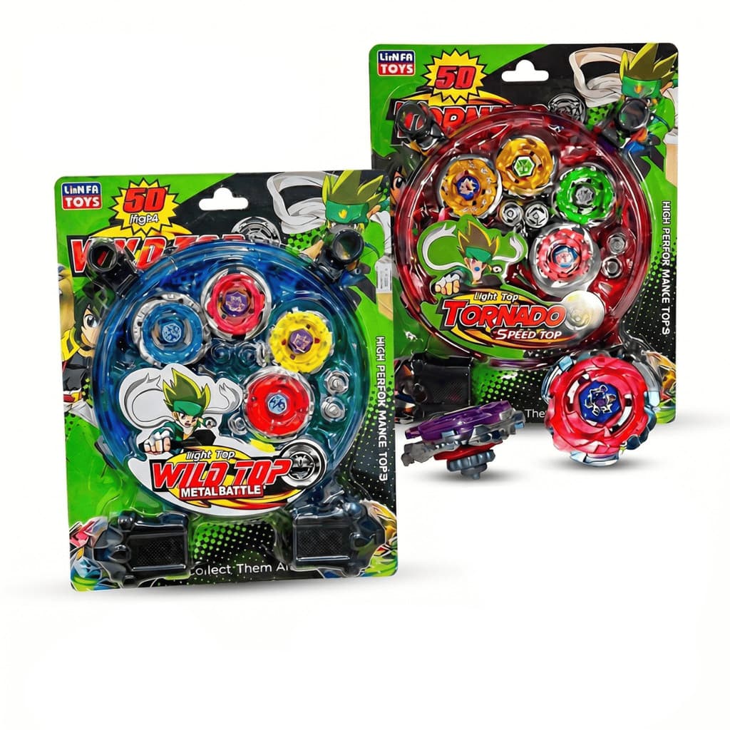 Beyblade Metal Fusion Com 4 Blay Blade + 2 Lançadores + 1 Arena De Batalha
