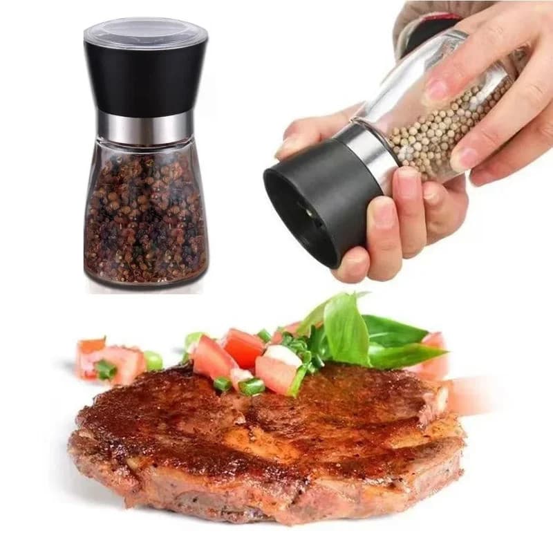 Moedor Manual de Sal e Pimenta Ajustável, Frasco de Temperos, Moedor de Especiarias, Recipientes Ajustáveis para Moer, U