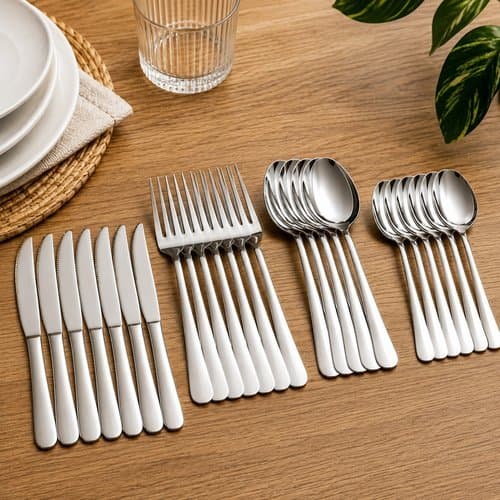 Conjunto 24 Peças Talheres Inox Design Moderno Alta Durabilidade Uso Diário Ocasiões Especiais