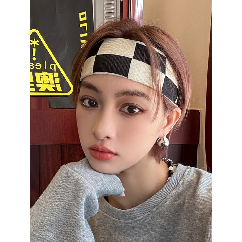 Bonito bandana rua Casual nicho xadrez bandana na moda esportes exterior Wear antitranspirante bandana dança de