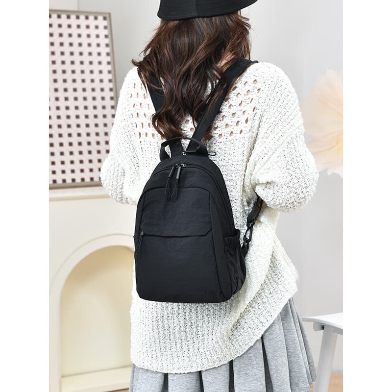 Mochila multifuncional bolsa de peito feminina leve mochila de viagem de grande capacidade simples preto pequena mochila