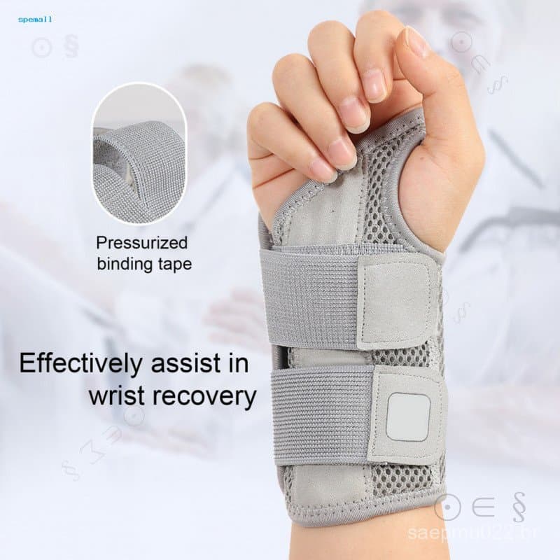 <spemall>Suporte de Pulso com Faixa Elástica Dupla, Tala de Pulso Resistente, Suporte de Pulso Ajustável para Alívio da
