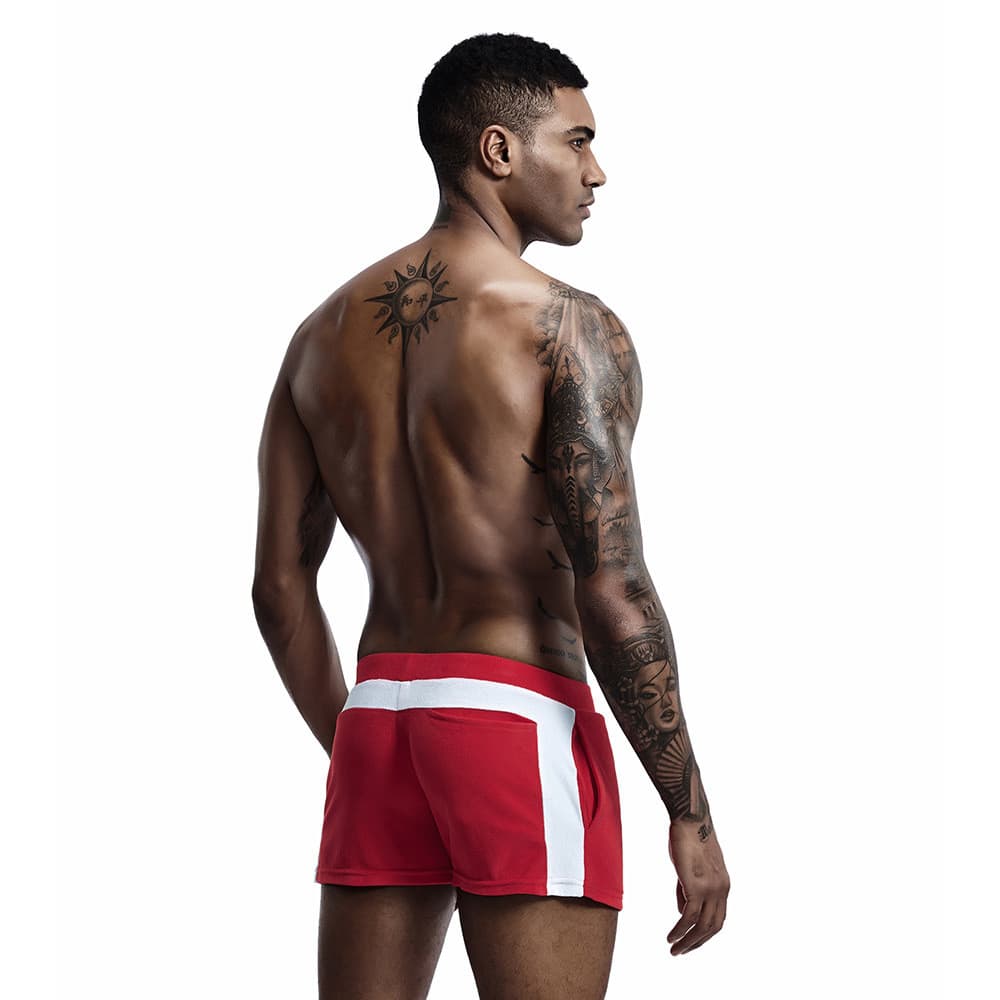 SEOBEAN SEOBEAN Calça masculina para casa, tecido toalha, roupa de casa, pijama de três pontos