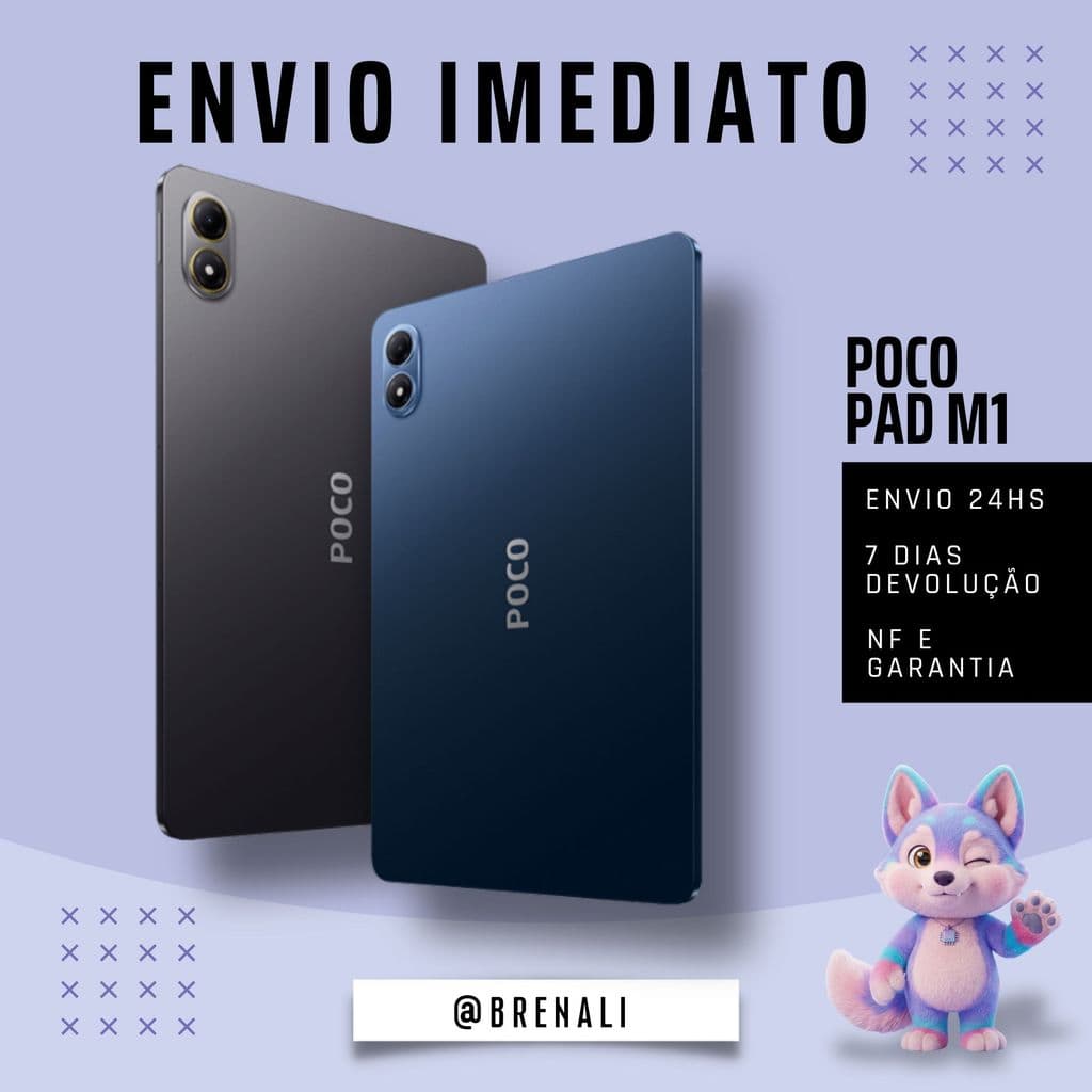 Tablet Xiaomi POCO Pad M1 256GB 8GB RAM Tela 12.1" Alta Resolução WI-FI 5G
