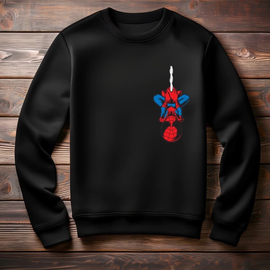 Moletom Gola Careca Redonda sem Capuz Blusa de Frio Estampado DTF Homem Aranha Herói