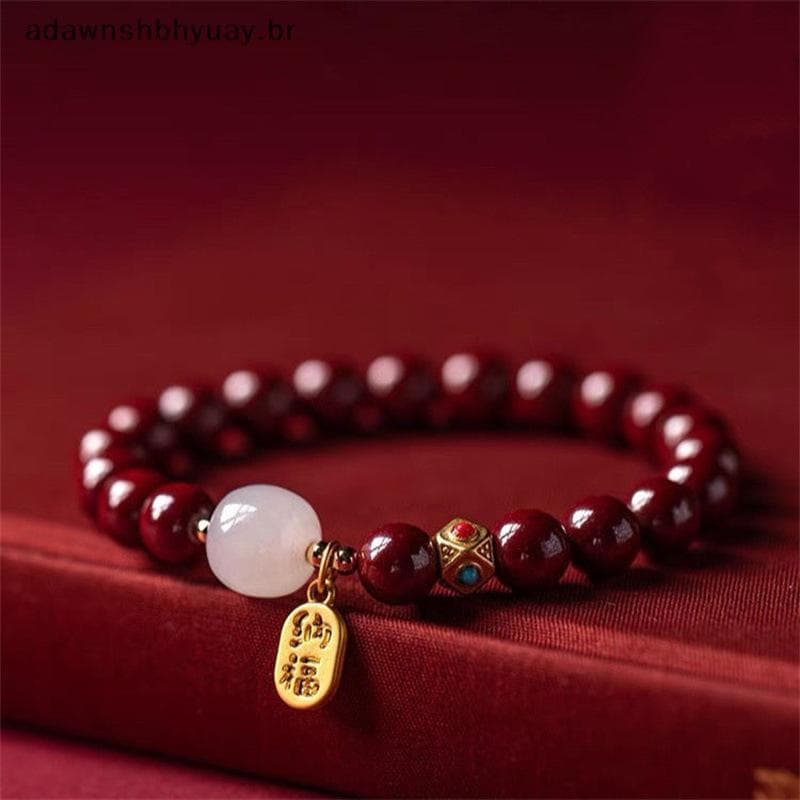 Adawnshubiuay Luy Wealth Red String Bead Pulseira Artesanal Ajustável Atrair Dinheiro Riqueza Para Mulheres Homens BR