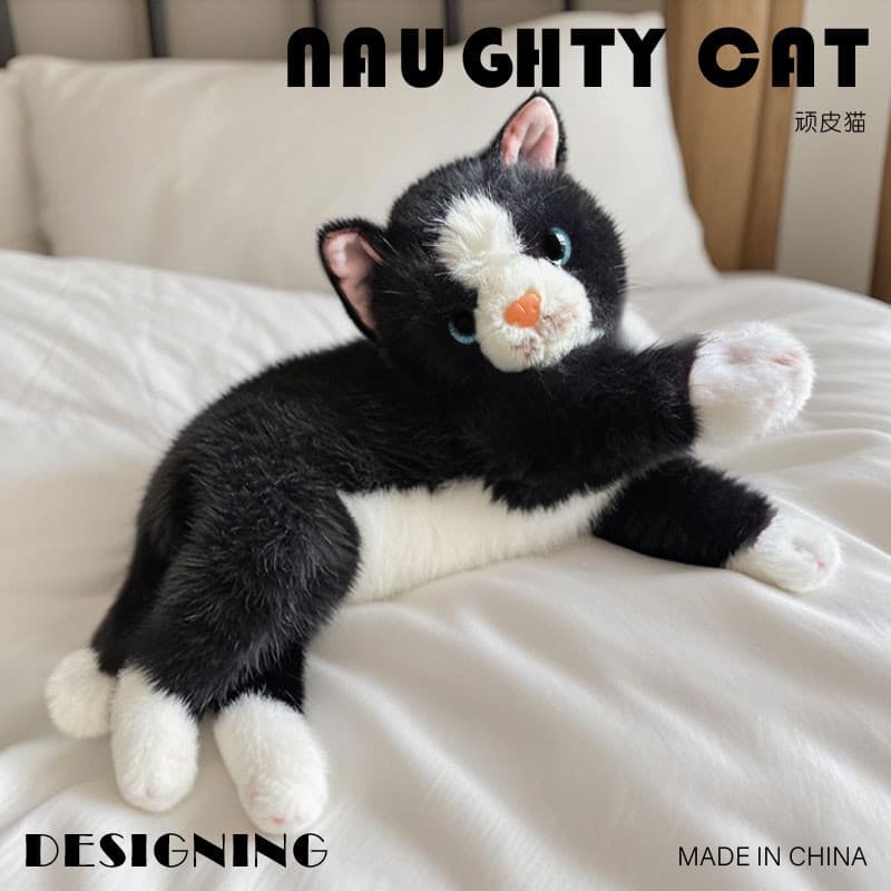 Brinquedo de pelúcia de gato realista e fofo, modelo de gatinho macio e realista, presente de aniversário Cri JRHY E8ON