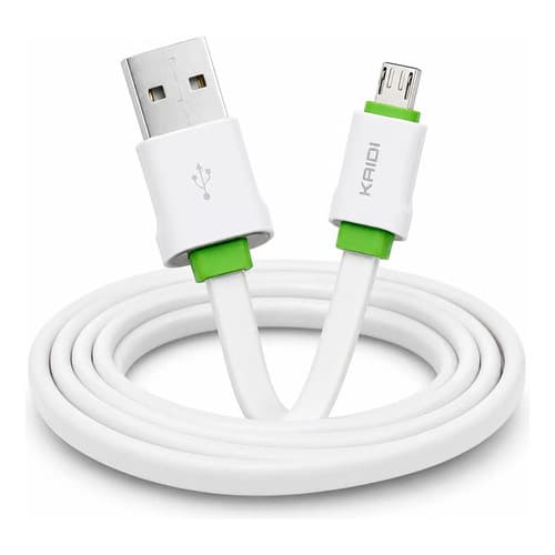 Cabo Carregador Celular Usb V8 Kaidi Kd-306 1m Turbo Rápido Branco