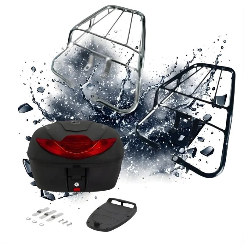 Bagageiro Cg Titan Fan 125 Baú Bauleto 35 Litros 2000 até 2008 Preto Cromado