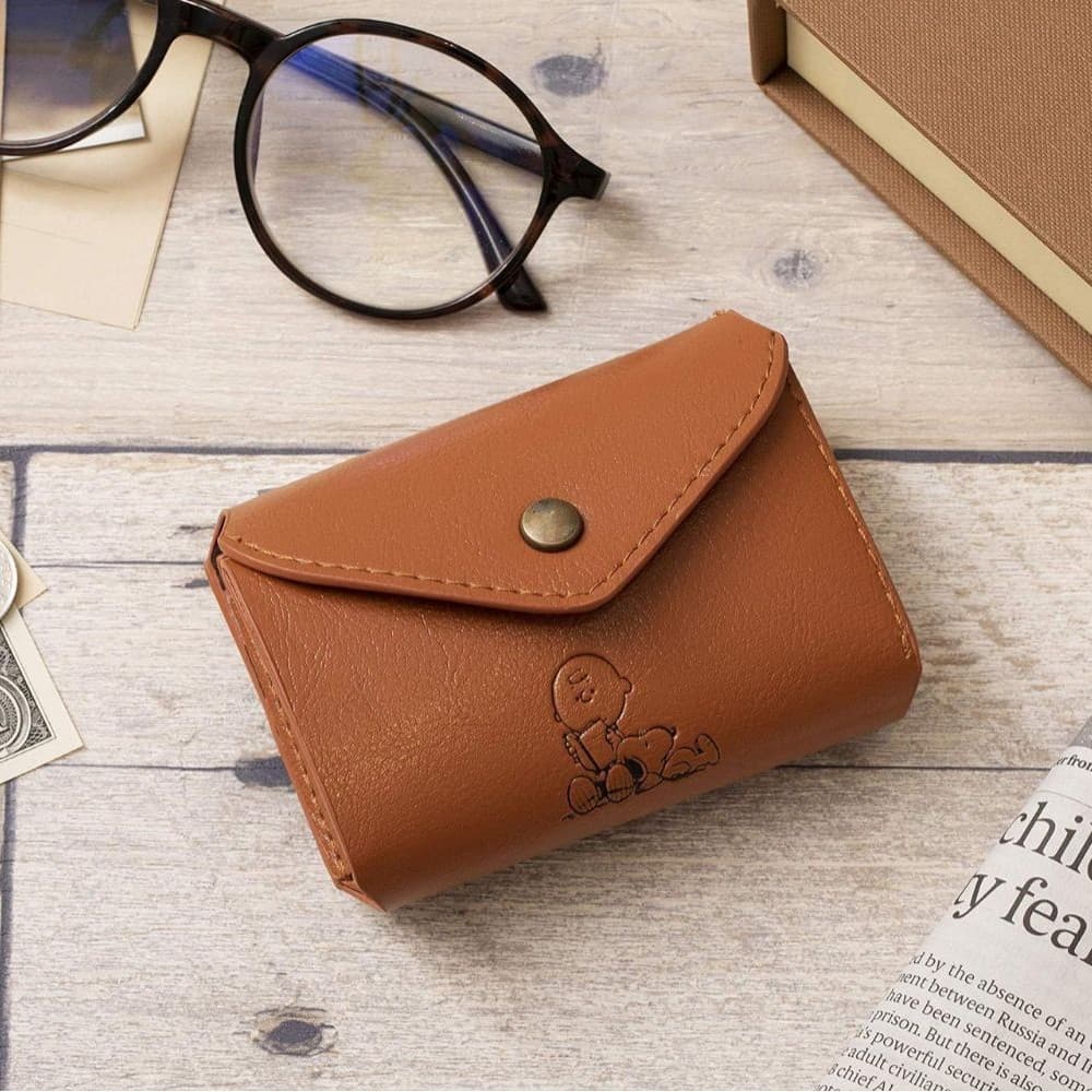 Snoopy senhoras Tri-fold carteira Mini criativo escondido fivela saco de armazenamento multifuncional carteira feminina