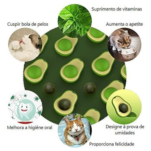 Kit 2 Abacate Catnip Erva Gato - Brinquedo para Gatos Catnip de lamber Antistress Relaxante