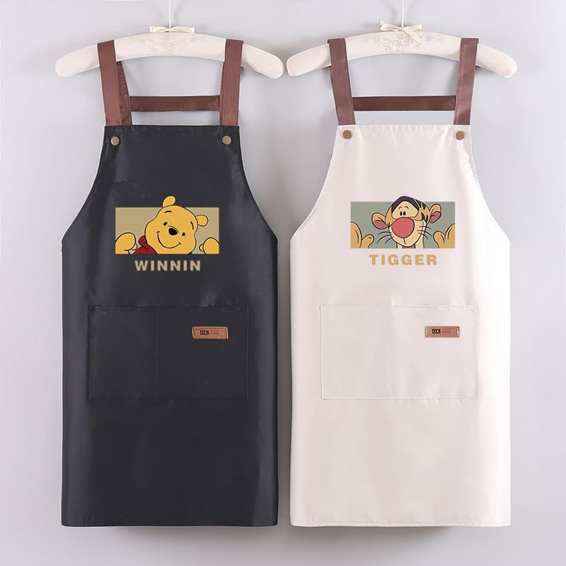 Avental de desenho animado para cozinha doméstica, à prova d'água, à prova de óleo, roupa de trabalho, estilo ocidental,
