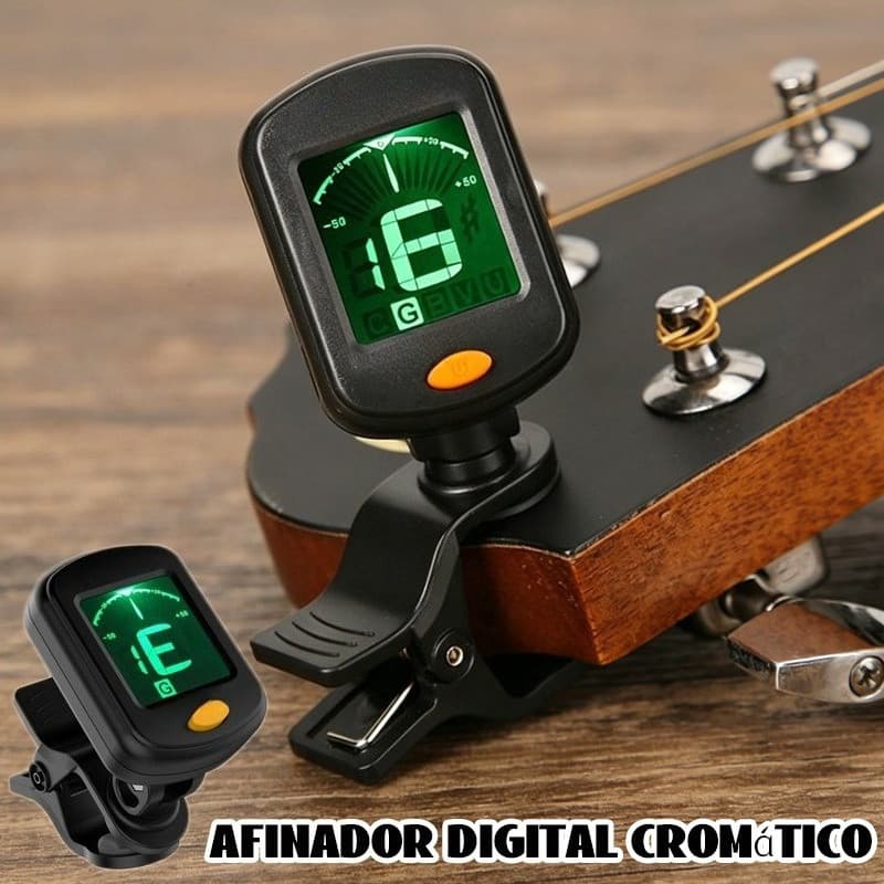 Afinador Digital Cromático Clip Violão Viola Guitarra Cavaco Afinador eletrônico