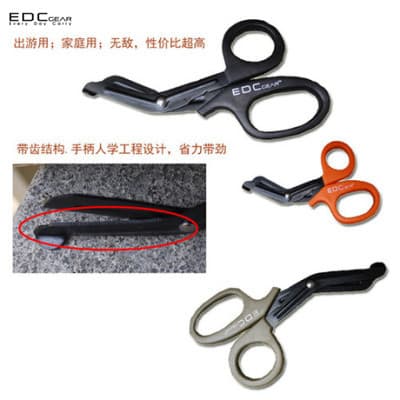 Nova versão Especificação militar Tesoura de resgate de sobrevivência EMT EDC Gadget ao ar livre com dentes finos Tesour