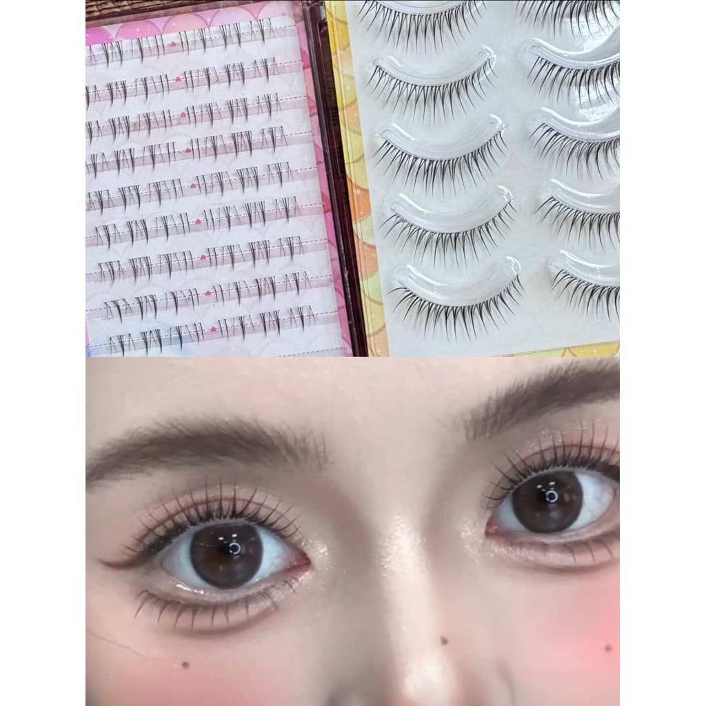 Veravija (Cílios inferiores Crescent Bay + H34 Girl Group) Combinação de cílios postiços Combinação de olhos grandes Sen