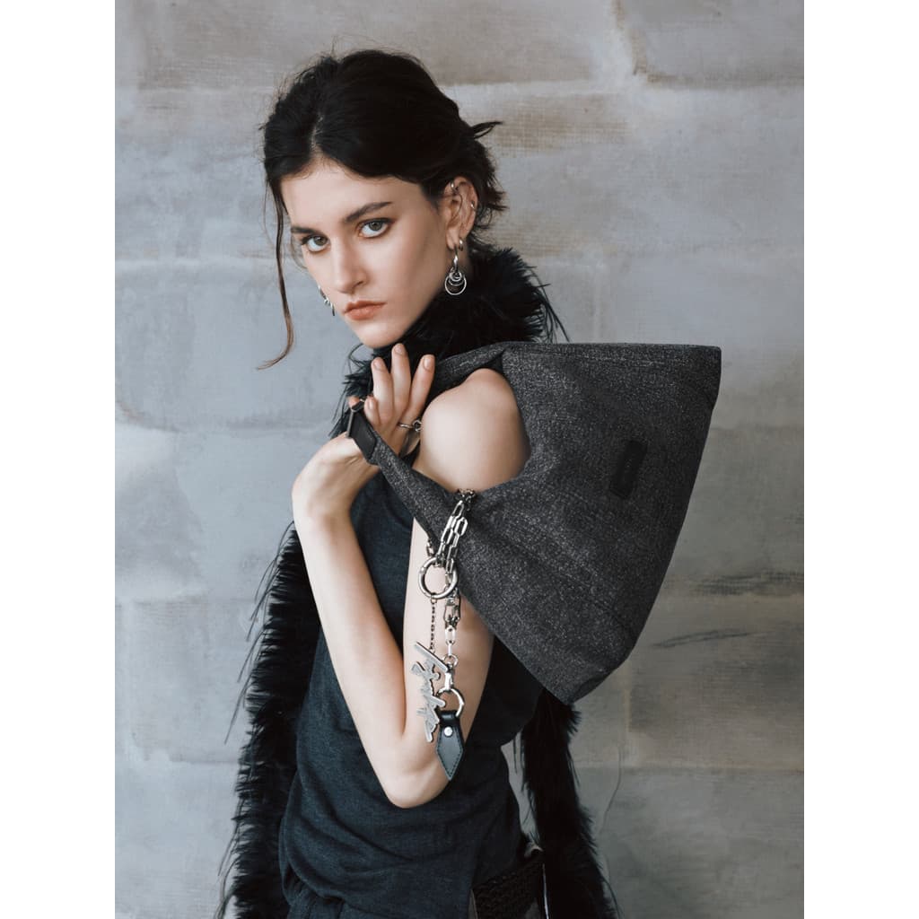 INJOYLIFE Denim Airbag Bag Pequeno Novo Estilo hobo Underarm Bag Portátil Commuter Bag All-Match Bolsa de Ombro
