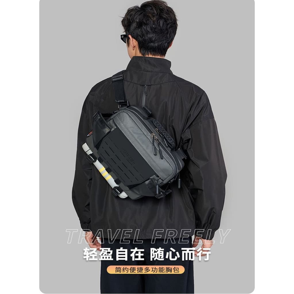 Bolsa mensageiro masculina tática funcional bolsa mensageiro fivela magnética resposta rápida mochila bolsa de ombro cic