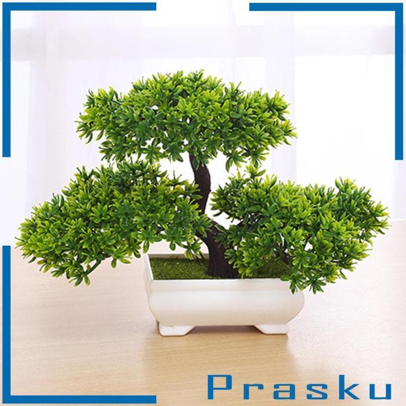 [Prasku] Árvore De Bonsai Artificial , Vaso De Pinheiro Japonês , Decoração De Mesa Boas-Vindas