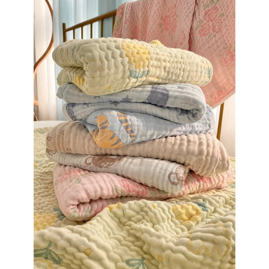 Super macio absorvente bebê seis camadas de algodão puro fibra de bambu Jacquard gaze geléia sentir macio toalha de banh