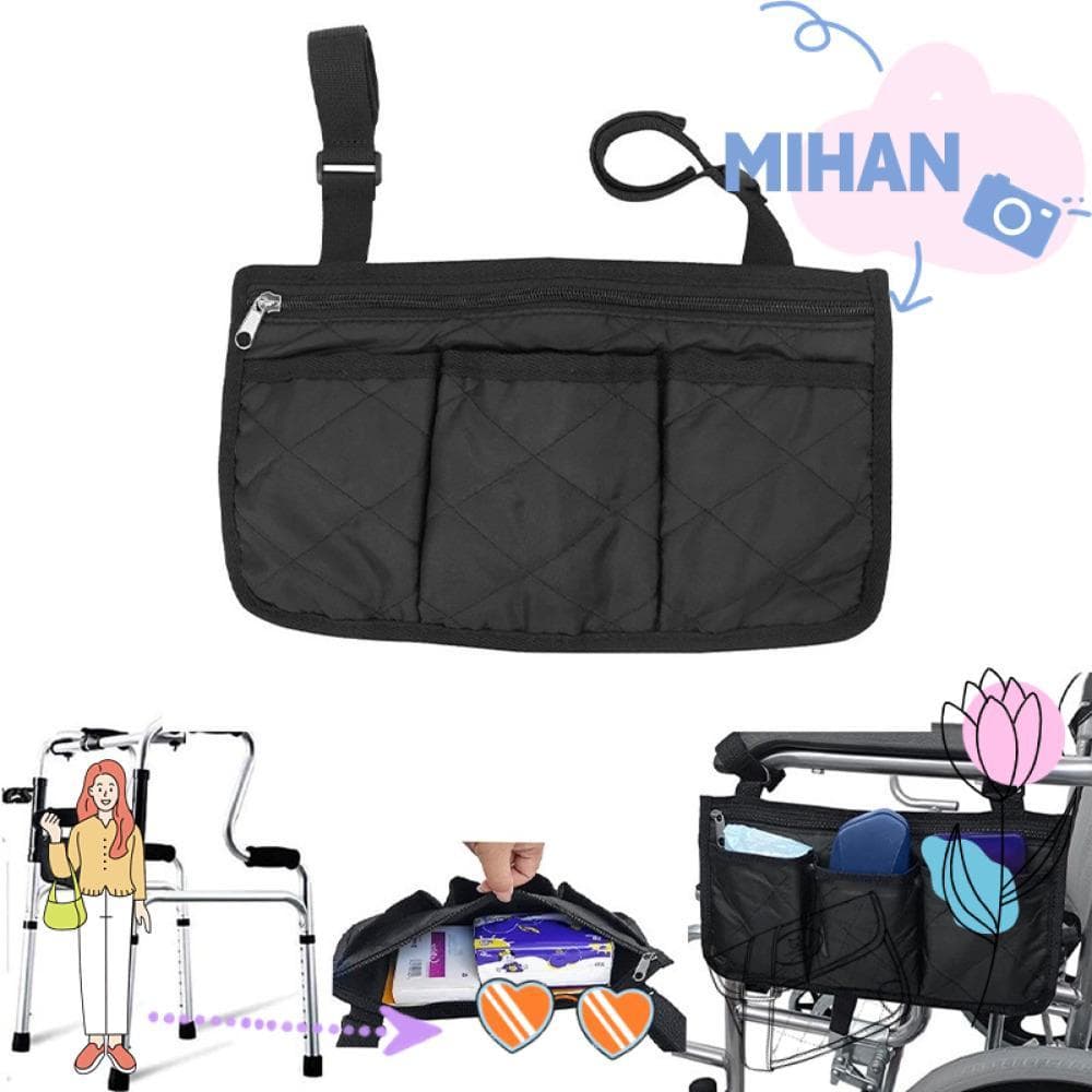 Bolsa Suspensa Para Cadeira De Rodas MH-BEAUTY , De Armazenamento Lateral Multifuncional À Prova D'água Apoio De Braço ,