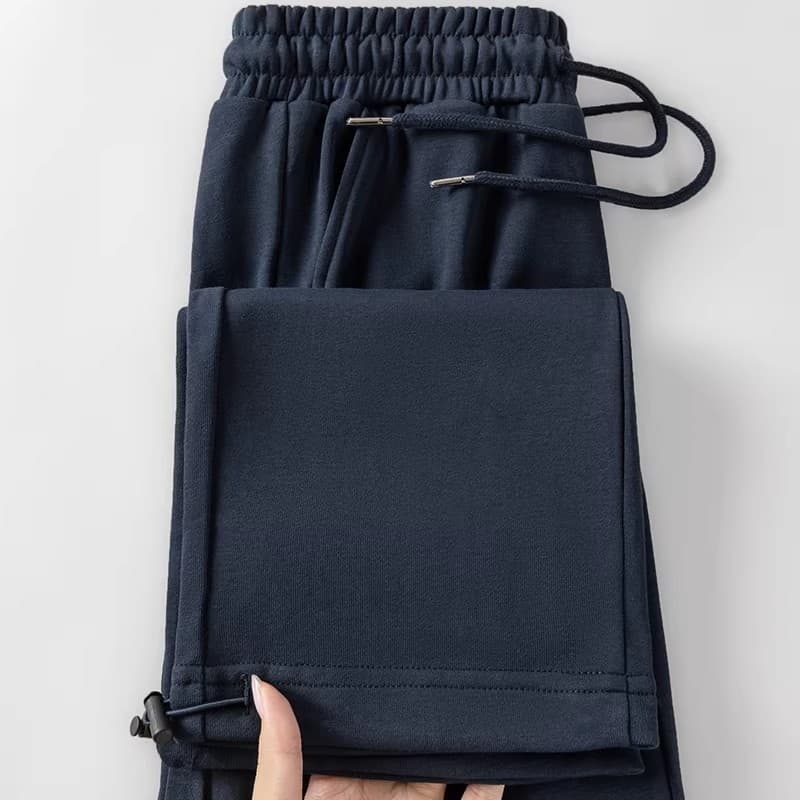 Calças mágicas combinadas!280g pesado Terry pano calças casuais outono cor sólida solto esportes cordão Sweatpants mascu