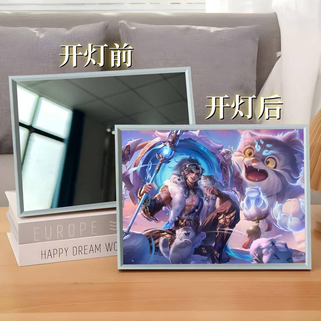 Rei glória espelho iluminação pintura mercadoria Li Xinlan Daji Xiaoqiao Diaochan figura decoração quarto atmosfera luz