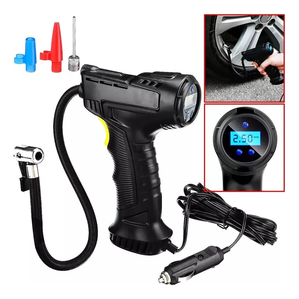 Bomba Compressor De Ar 120w Digital Bicicleta Moto Bola BOM8903