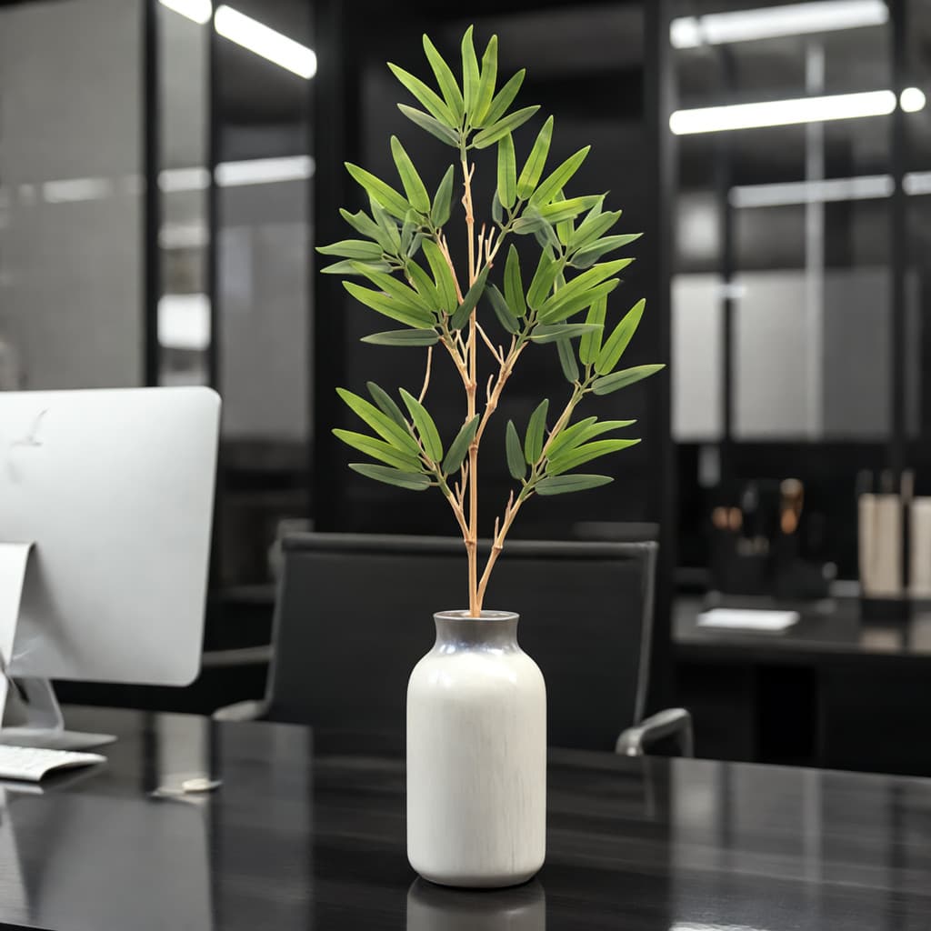 Planta Artificial Decorativa Realista 80a90cm Bambu Verde para Sala, Escritório, Jardim e Varanda 2U