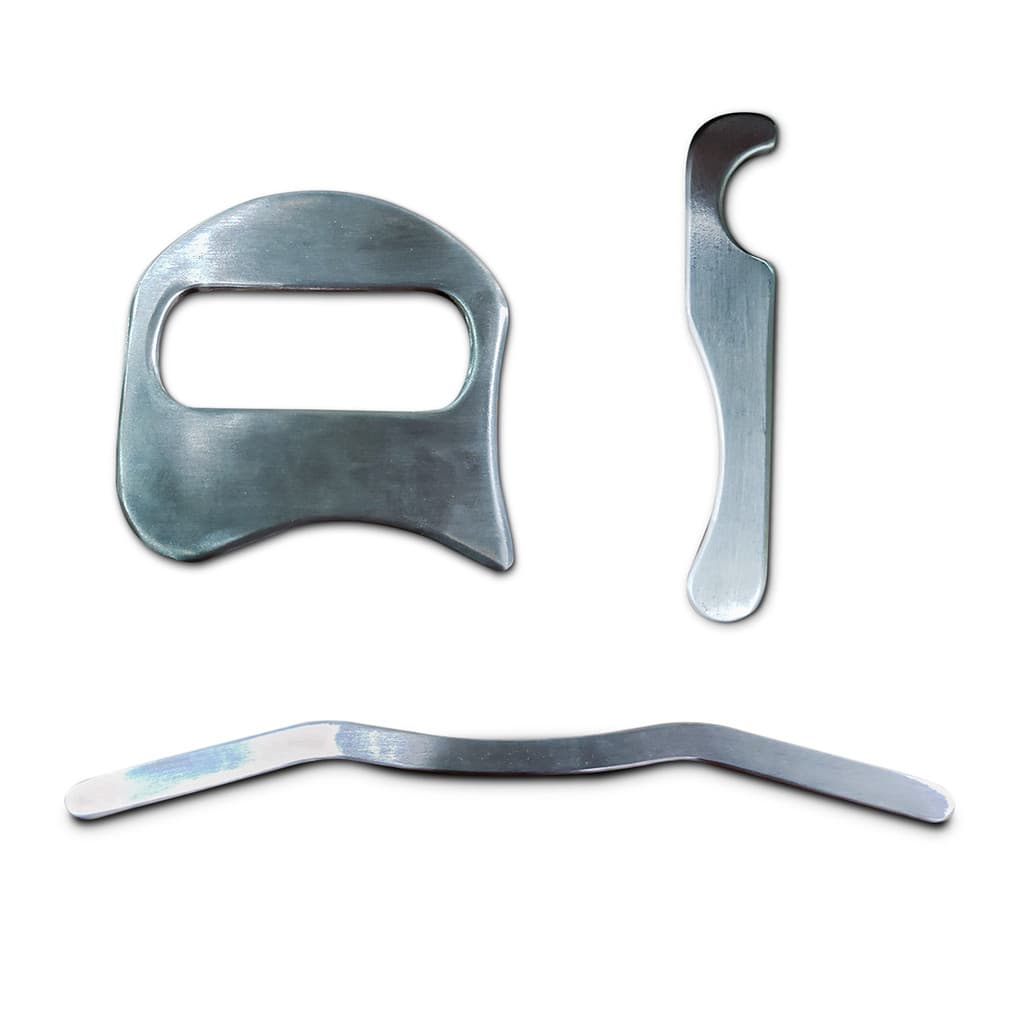 Kit 3 Instrumento Liberação Miofascial Inox C/bolsinha