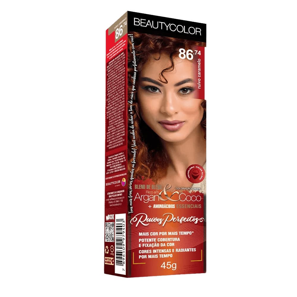 Coloração Beauty Color Ruivos Perfeitos 86.74 Ruivo Caramelo