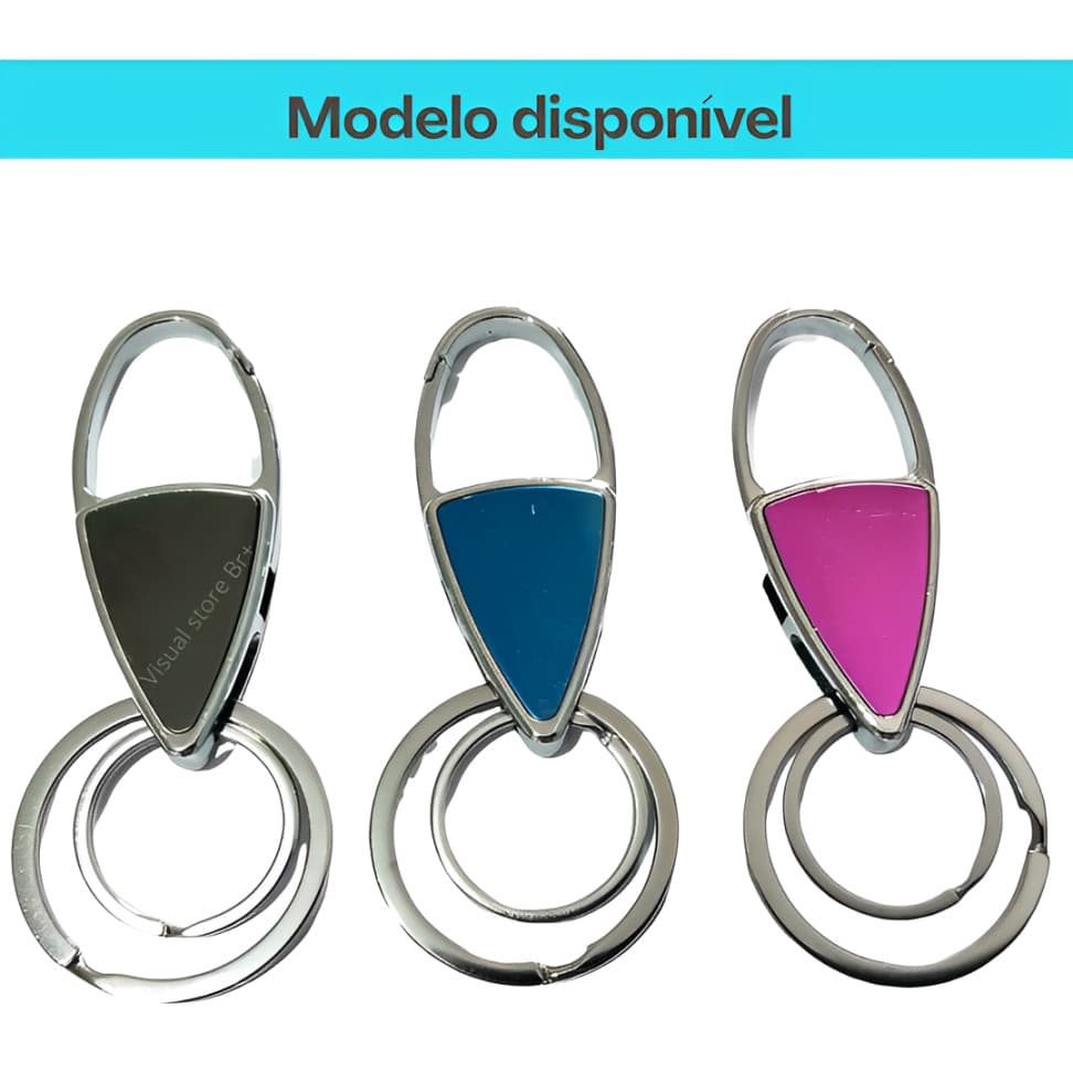 Kit 3 Chaveiro Mosquetão resistente Porta Chaves  chaveiro  Argola dupla