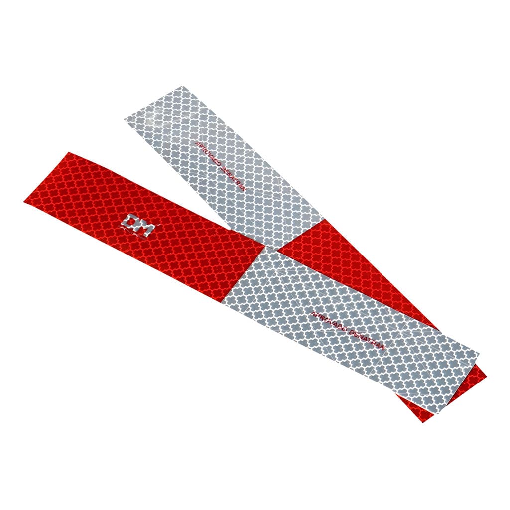 Kit 10 Faixa Refletiva Lateral DM Denatran Caminhao Carreta Reboque Vermelho Prata Contran 5D 5E