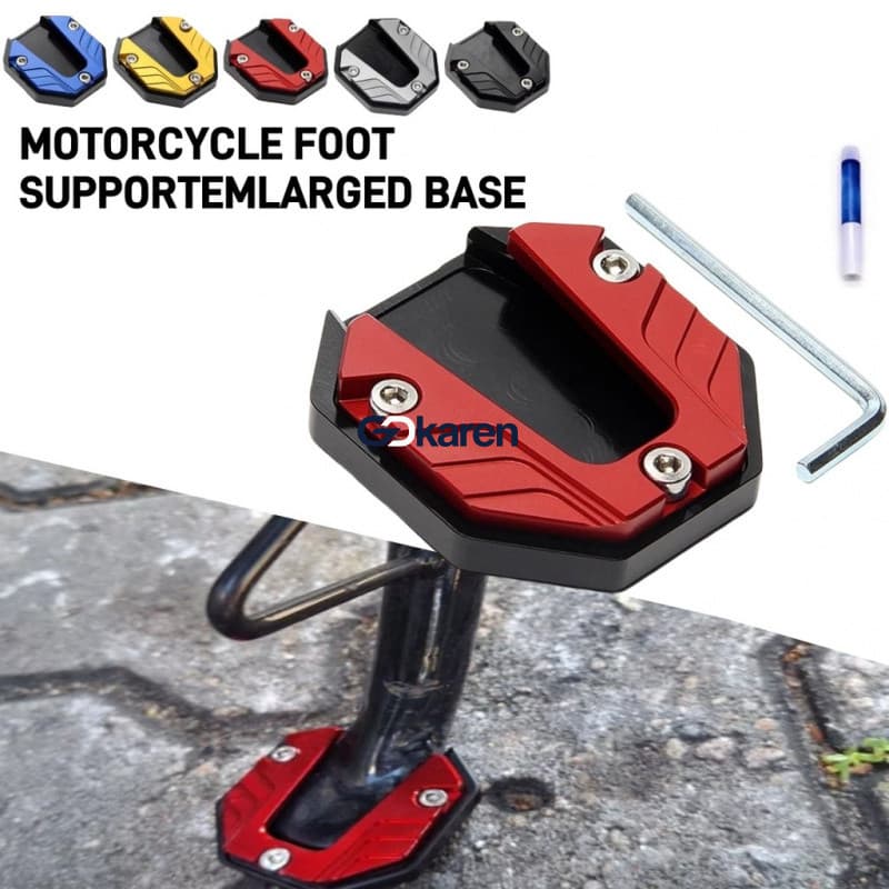 Acessórios de modificação de veículo elétrico para motocicleta, Base de suporte lateral antiderrapante, tripé lateral de
