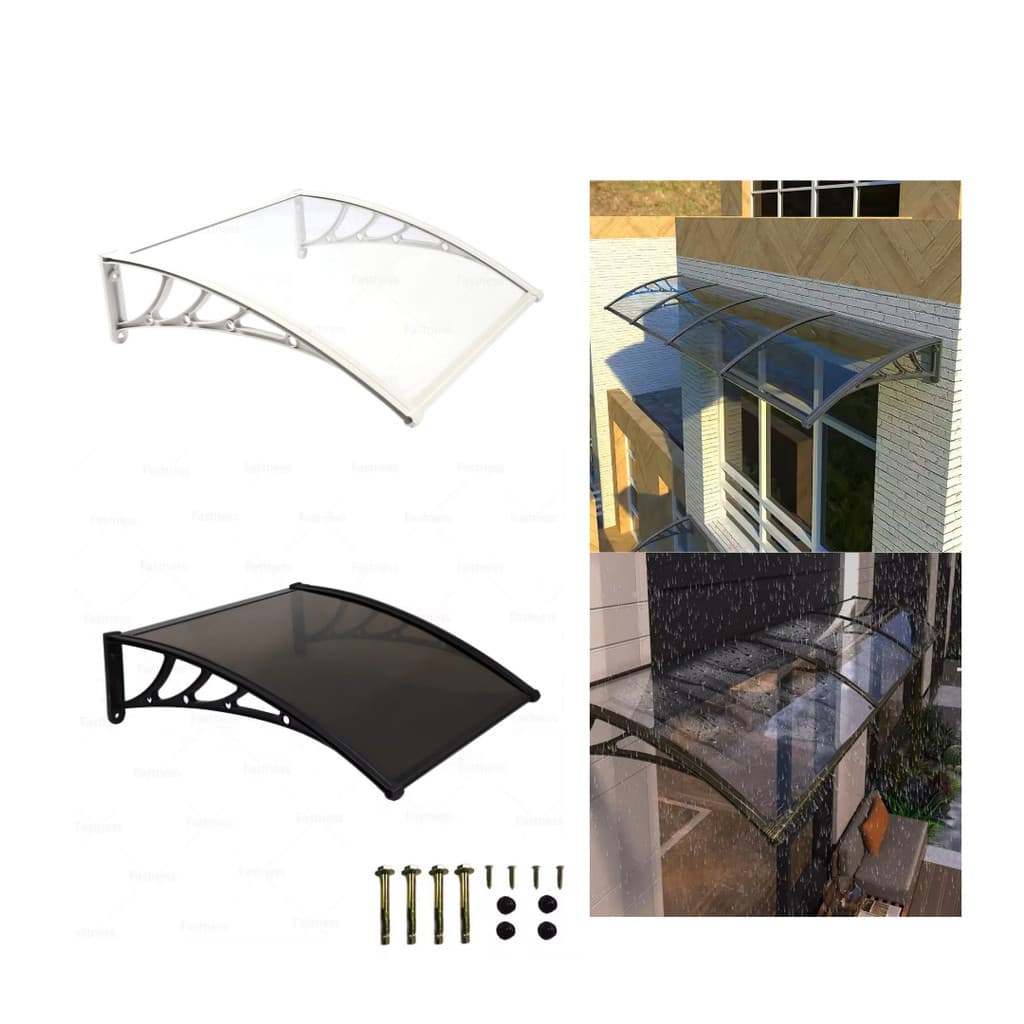 Toldo Modular Policarbonato Completo 1,00x0,60m Porta Janela Encaixe