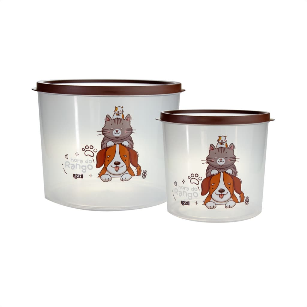 Kit Organiza e Guarda Ração 2L E 4,6L