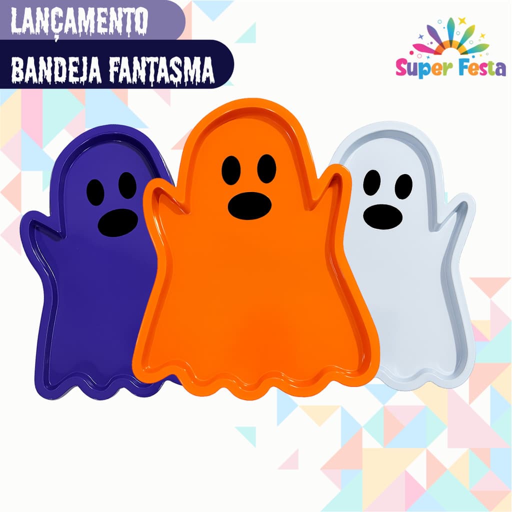Bandeja Petisqueira Halloween Fantasma Decoração Festa