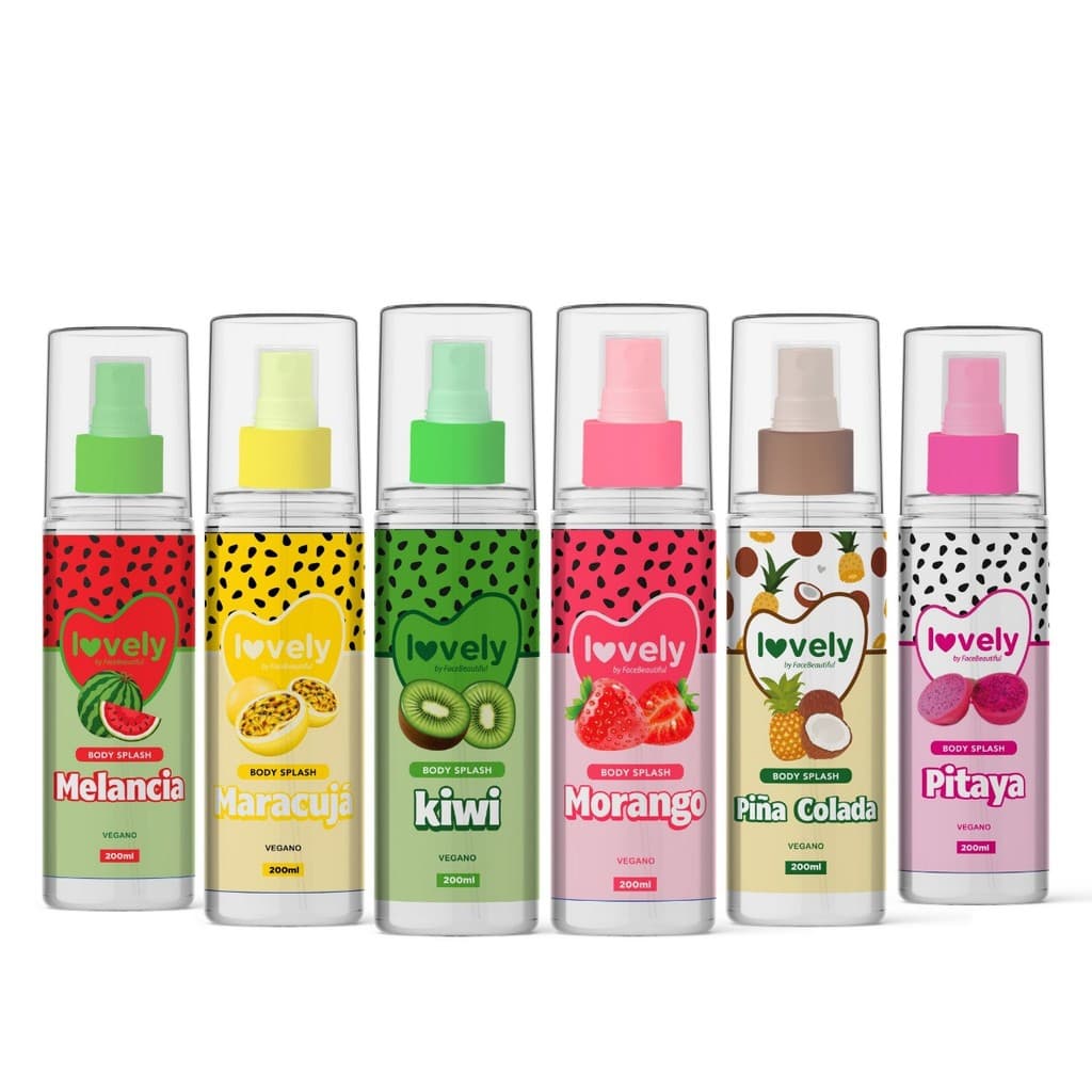 Body Splash Cheiro de Fruta Refrescante Lovely Face Beautiful 200ml