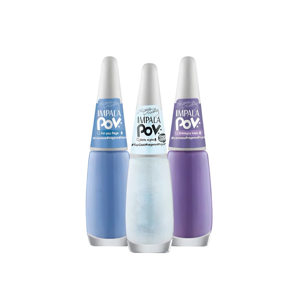 Kit 3 Esmaltes Impala Coleção POV Maria Nicolly Lançamento 7,5ml