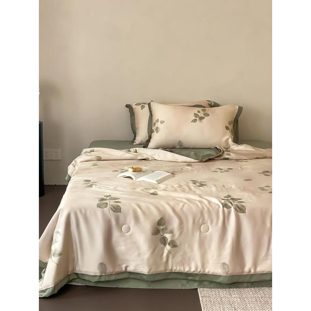 Retro 60 pçs Lenzing Tencel verão fresco colcha conjunto de quatro peças 20% bicho da seda chrisalis proteína lavável ge