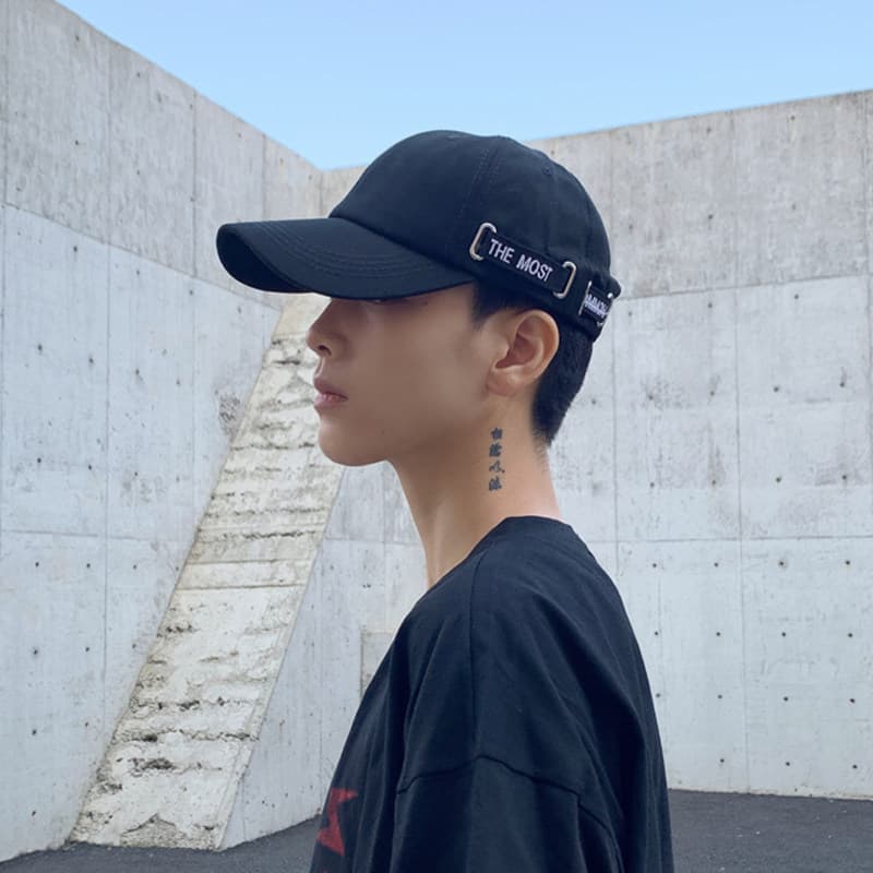Chapéu masculino Street Wear versão coreana preto boné de pico masculino na moda chapéu de sol masculino juventude chapé