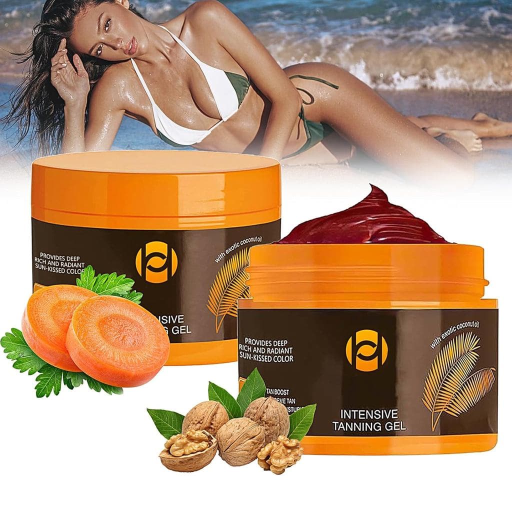 2 Peças de Gel Bronzeador Intensivo de Luxo, Intensificador de Bronzeado Instantâneo, Gel Creme Bronzeador Natural para