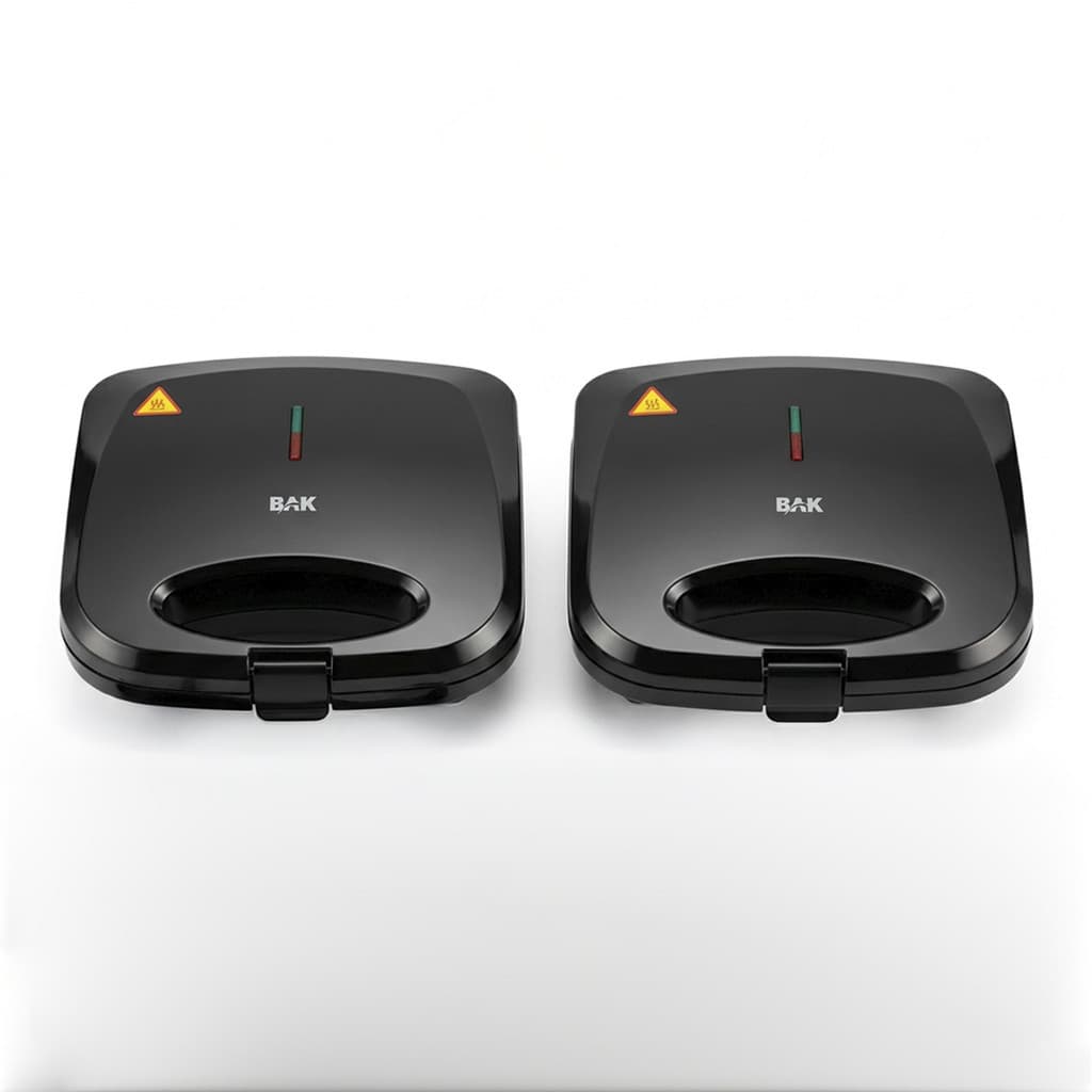 Kit 2 Misteiras Eletricas BAK Grill 750W Chapa Dupla Antiaderente 110V 220V Mista Para Lanches