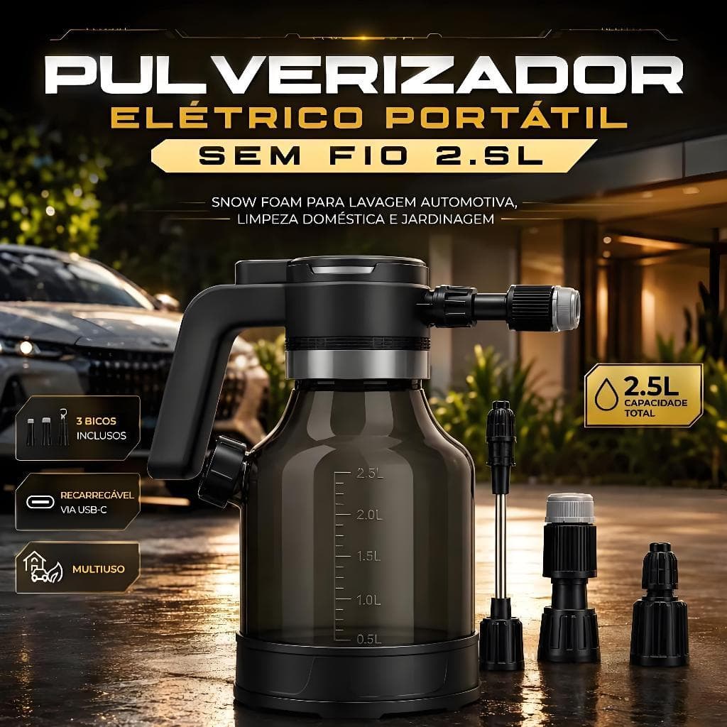 Pulverizador Snow Foam Shampoozeira Manual 3 Em 1 Água Químicos E Espuma Cor Transparente Alta Pressão Ideal