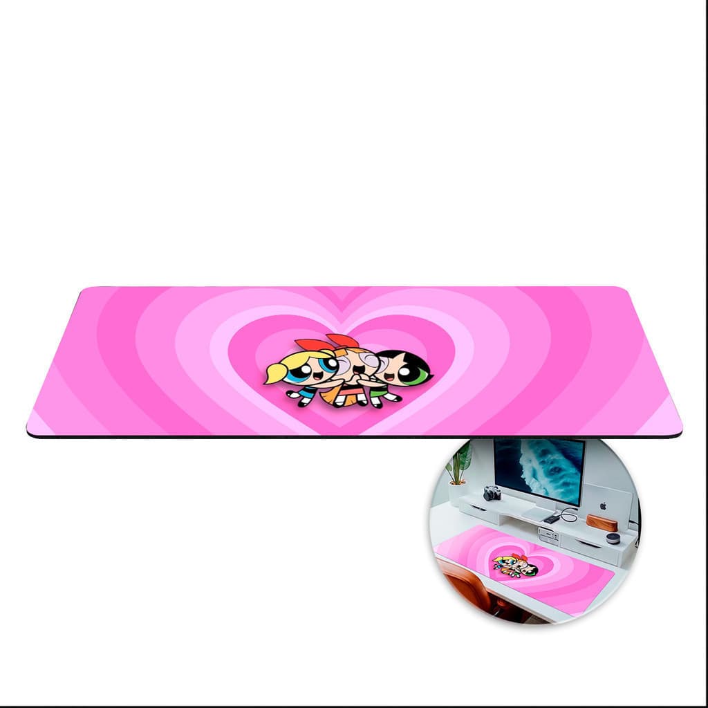 MousePad Grande 80x30 Meninas Superpoderosas Premium Rosa Mouse Pad Grande RGB