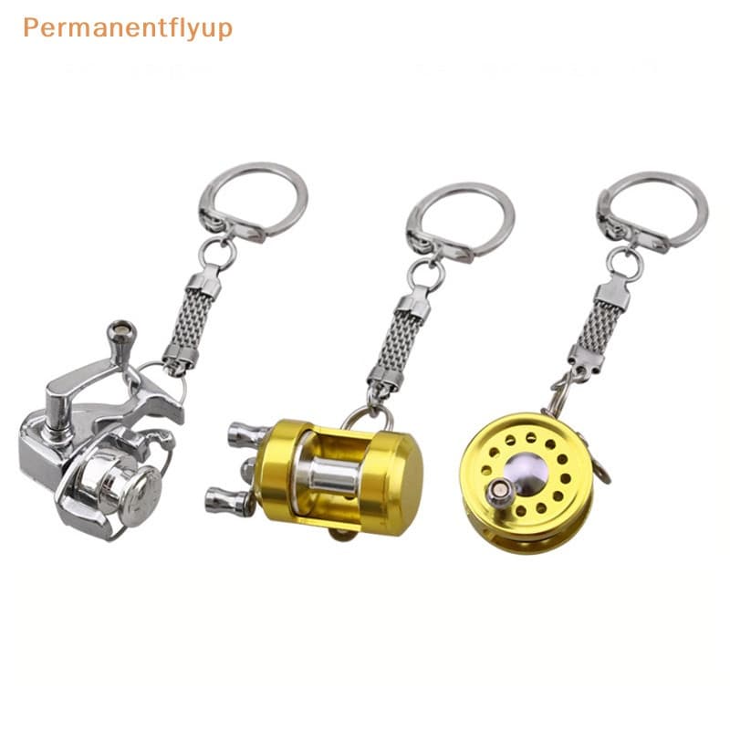 Permanentflyup 1Pcs Carretel De Pesca Em Liga Metálica Pingente De Tambor Chaveiro Porta-Chaves Roda Ao Ar Livre