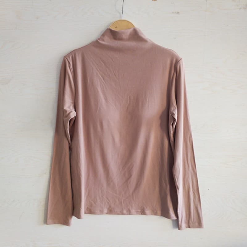 AA4 cauda bens fino camiseta feminina copos finos usar-livre sutiã Base roupa interior de manga comprida gola alta topo