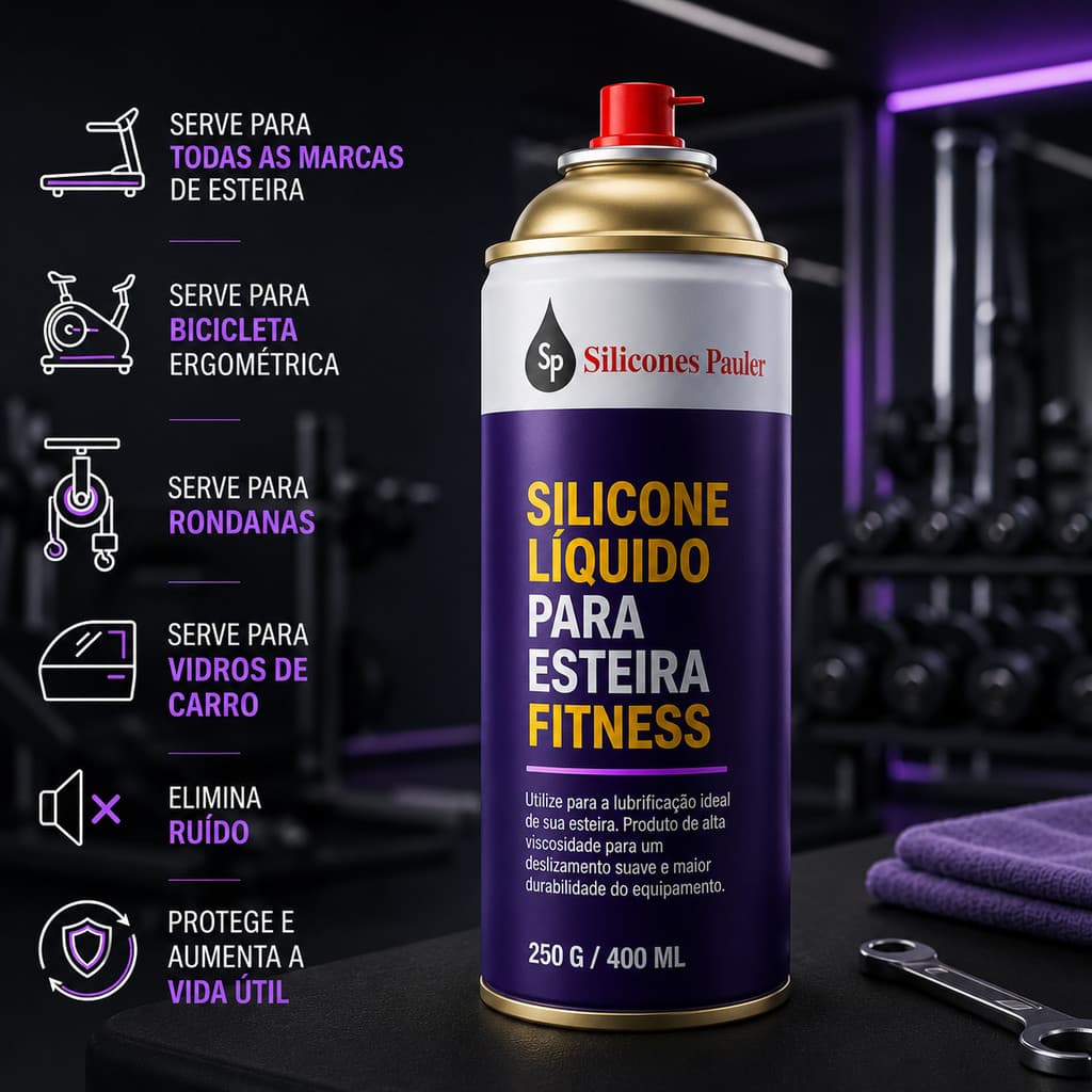silicone spray lubrificante para esteira ergométrica academia 400 ml Silicones Paulista