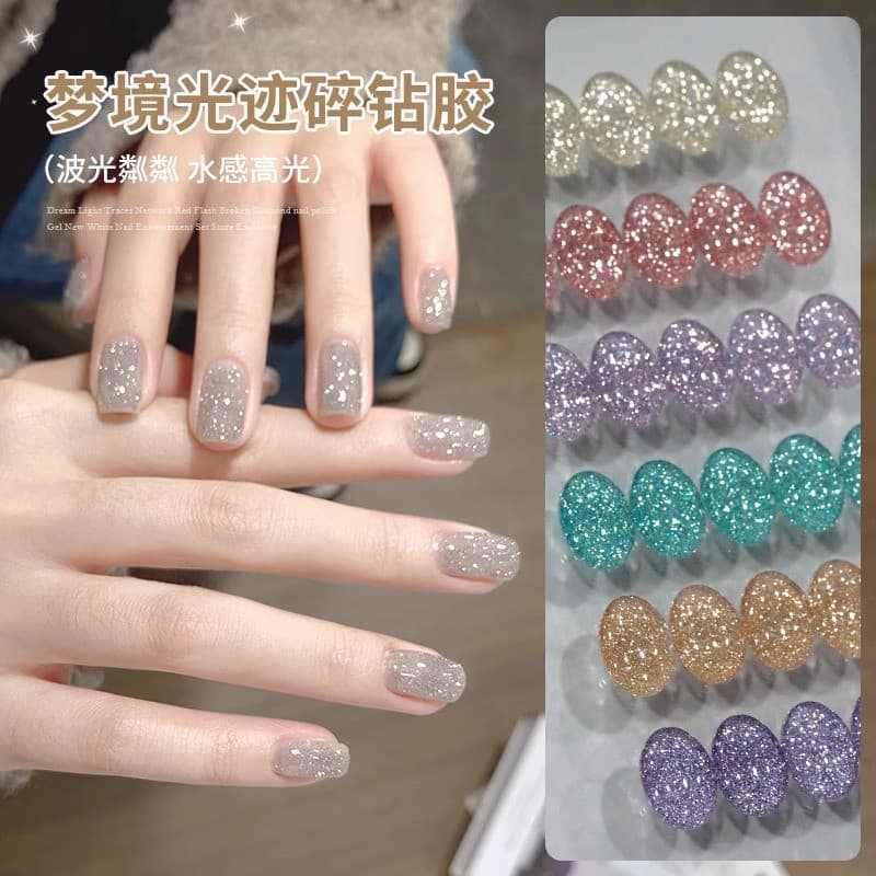 Enice Dreamland marca de luz diamante unha polonês cola primavera verão reflexivo brilhante diamante cola conjunto Manic