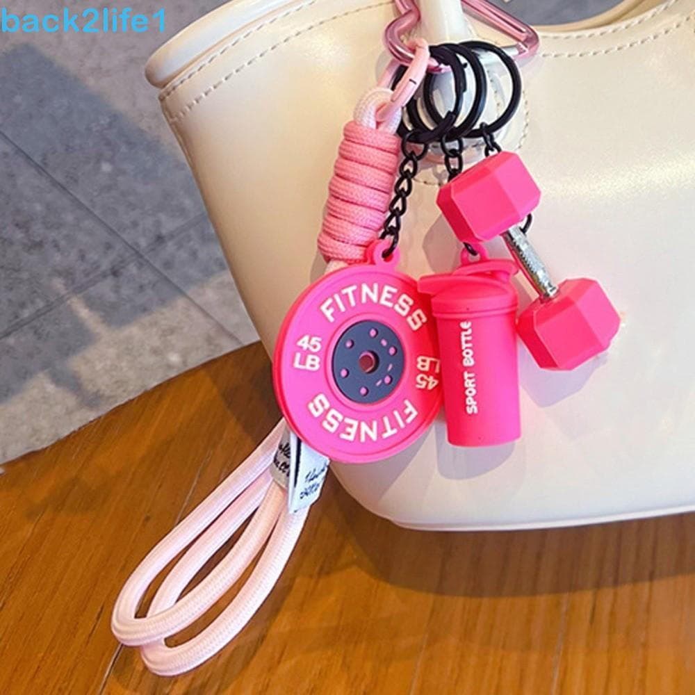 Chaveiro De Halteres De Simulação BACK2LIFE1 , Bolsa De Sinos De Chaleira , Placas De Barra , Mini