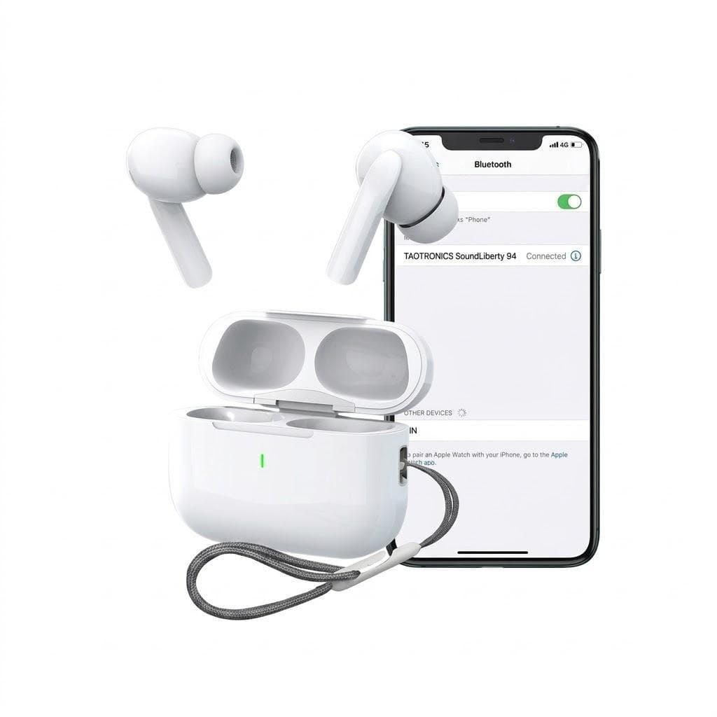 Fone Sem Fio Bluetooth,Tws, fone bluetooth 5.0 Para Android e IOS, 15 Metros